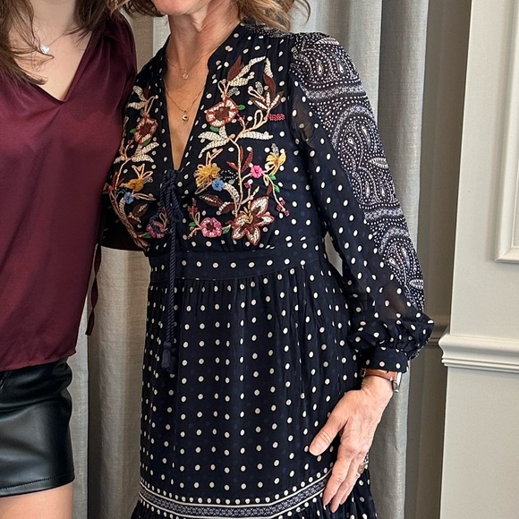 Anthropologie Maeve navy boho dress size 4 - Picture 2 of 9